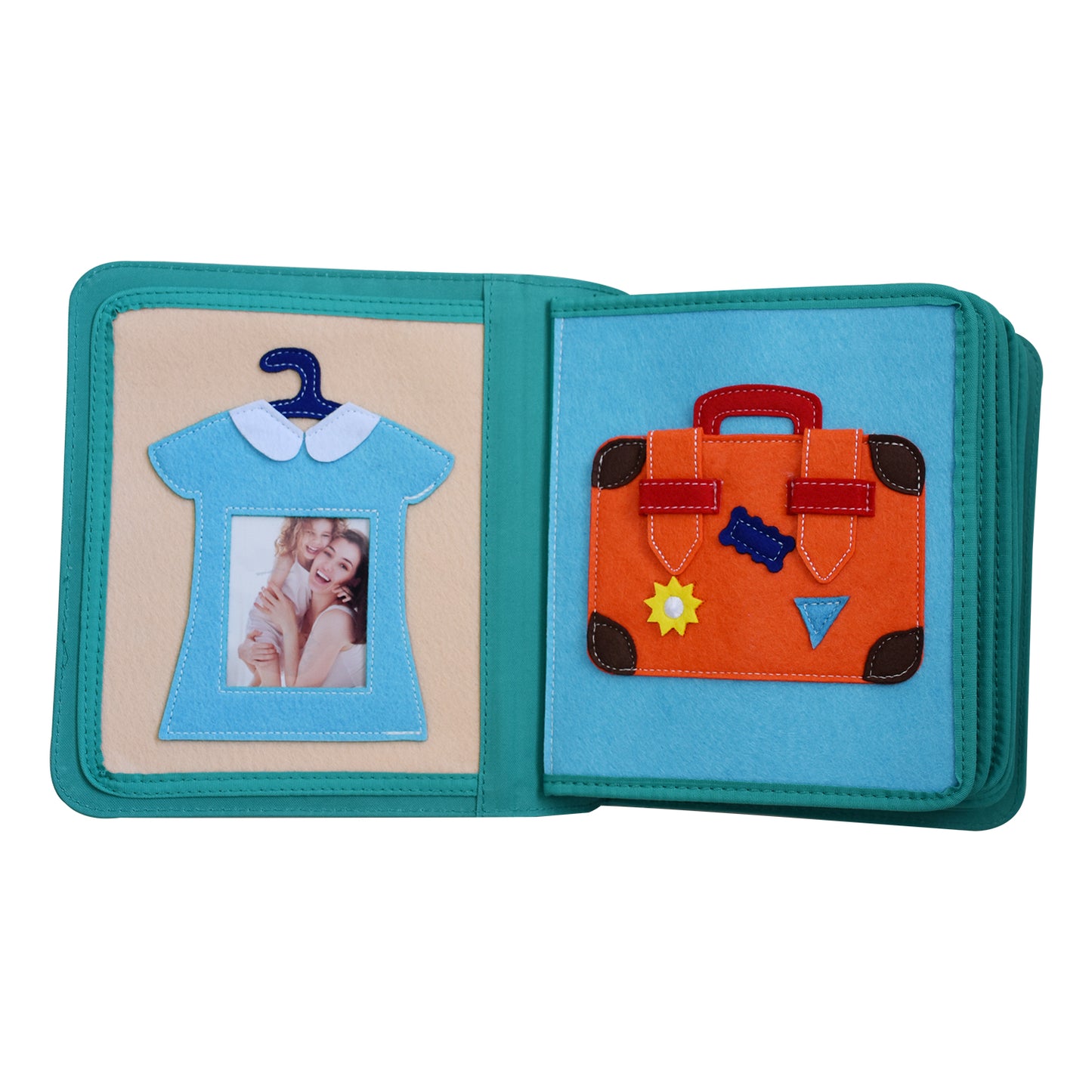 Quiet Book Dressing Frame inkl. Rucksack (Green)