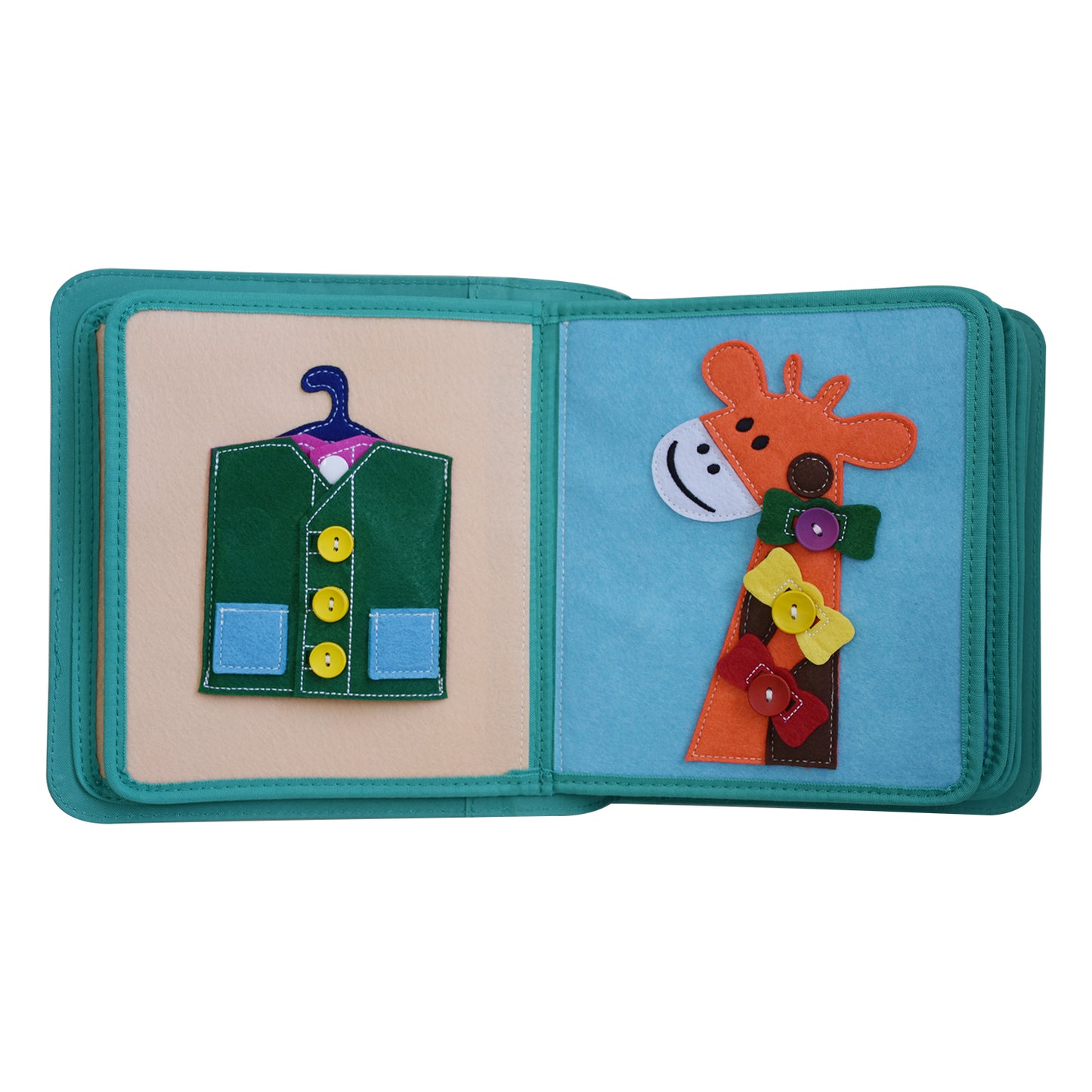Quiet Book Dressing Frame inkl. Rucksack (Green)