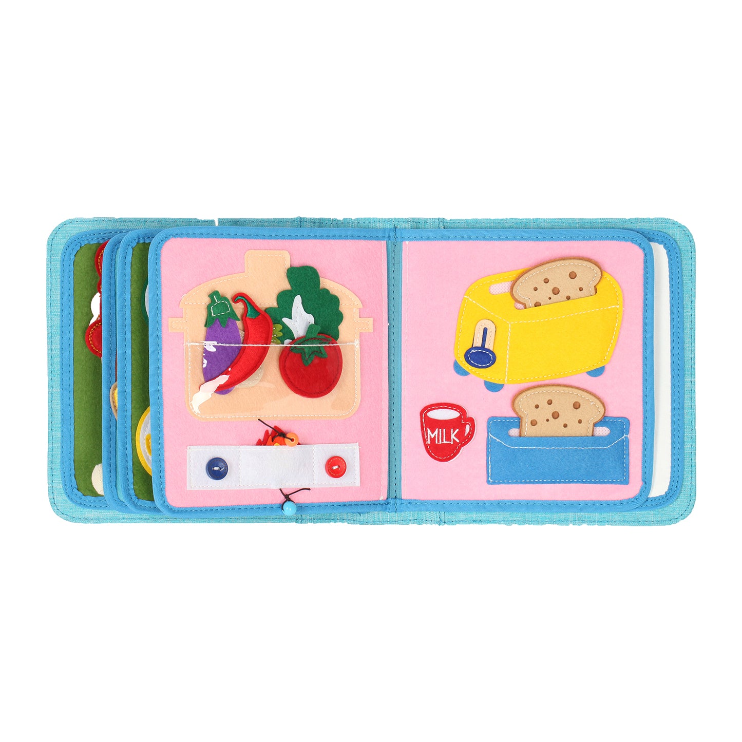 Quiet Book Food inkl. Rucksack (Rosa)