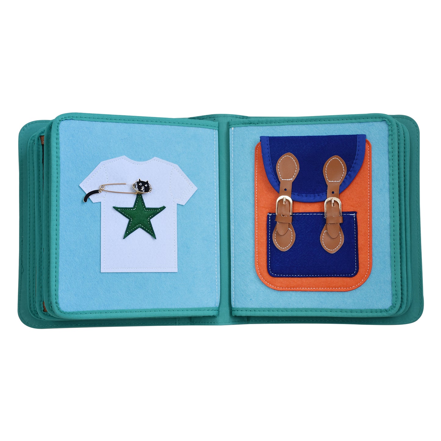Quiet Book Dressing Frame inkl. Rucksack (Green)