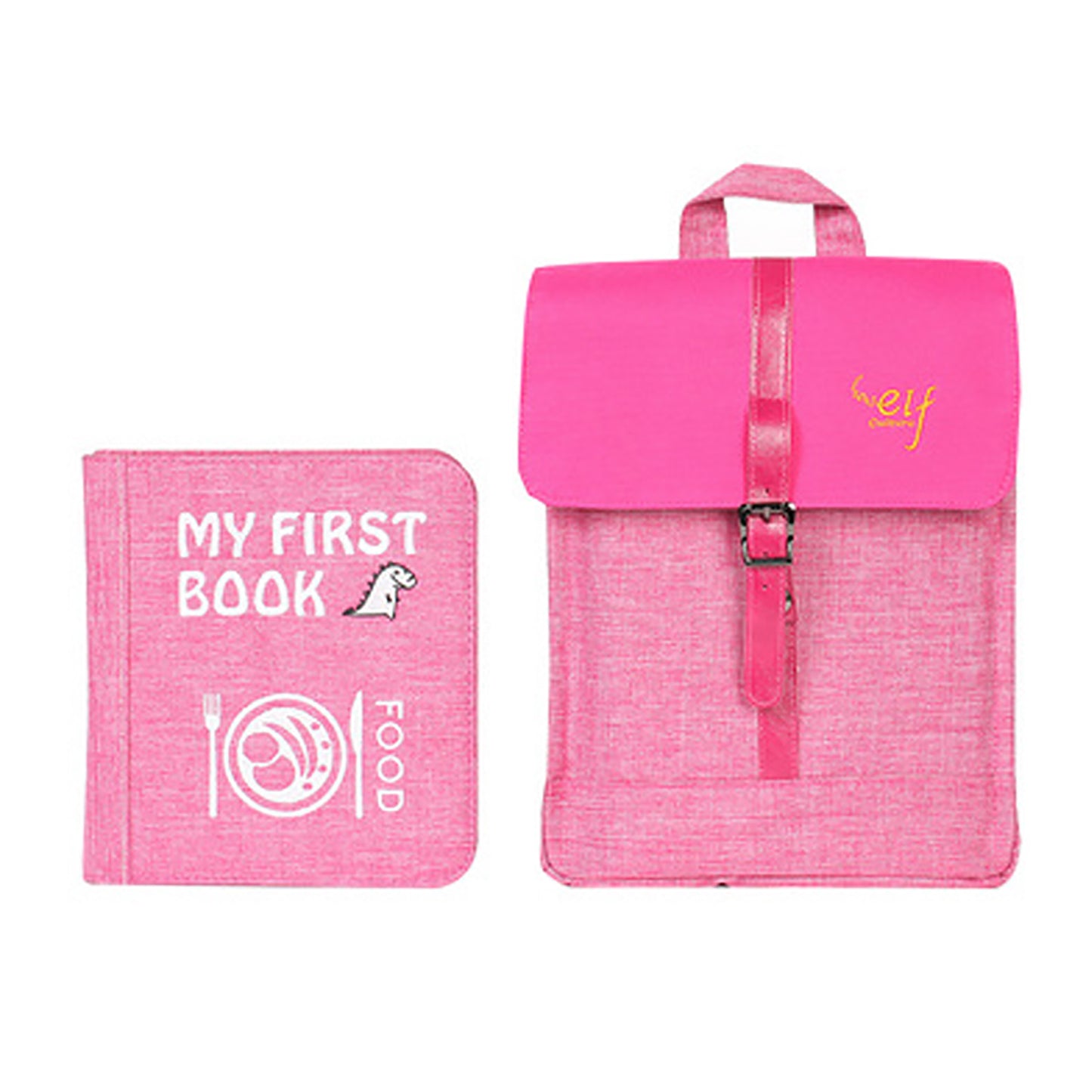 Quiet Book Food inkl. Rucksack (Rosa)