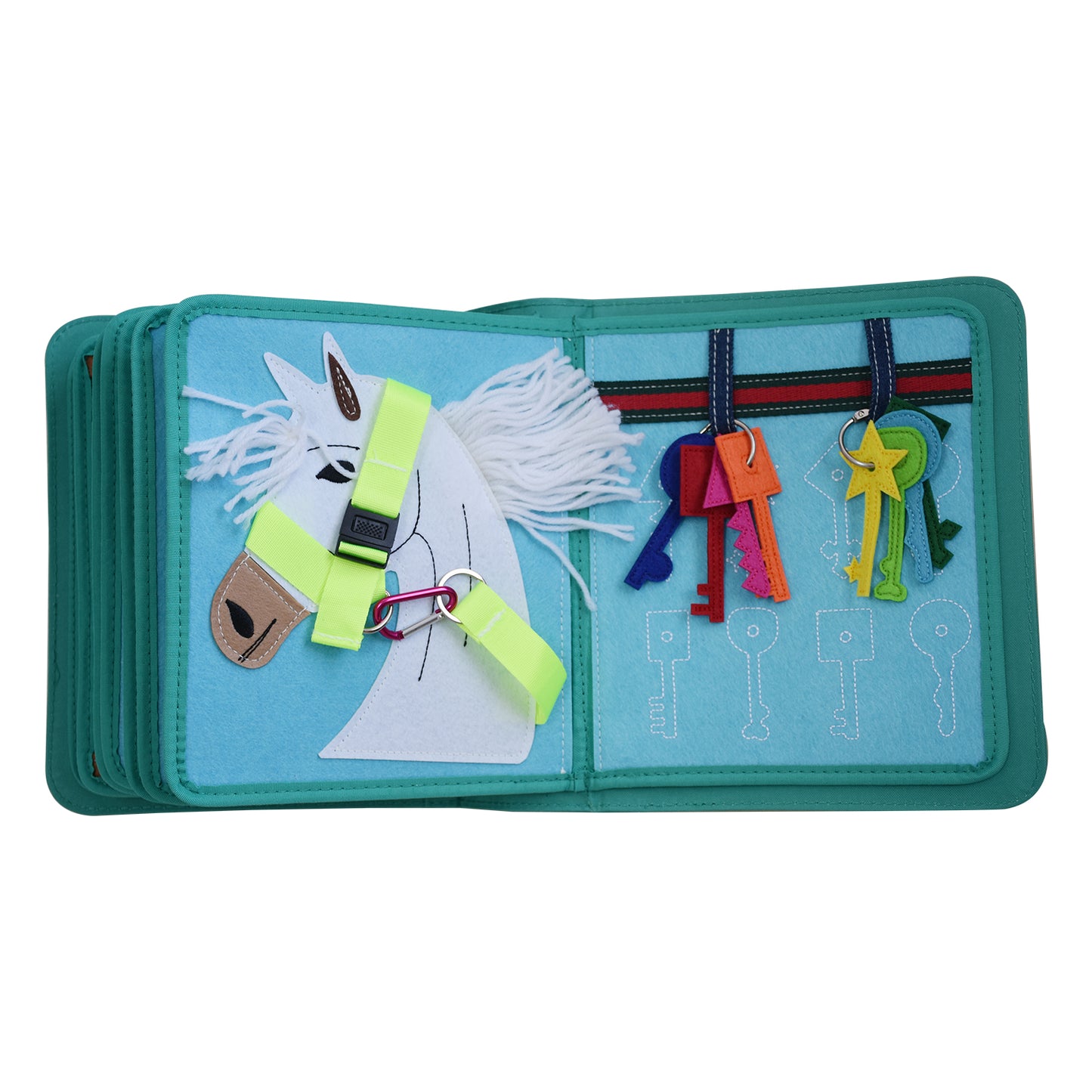 Quiet Book Dressing Frame inkl. Rucksack (Green)