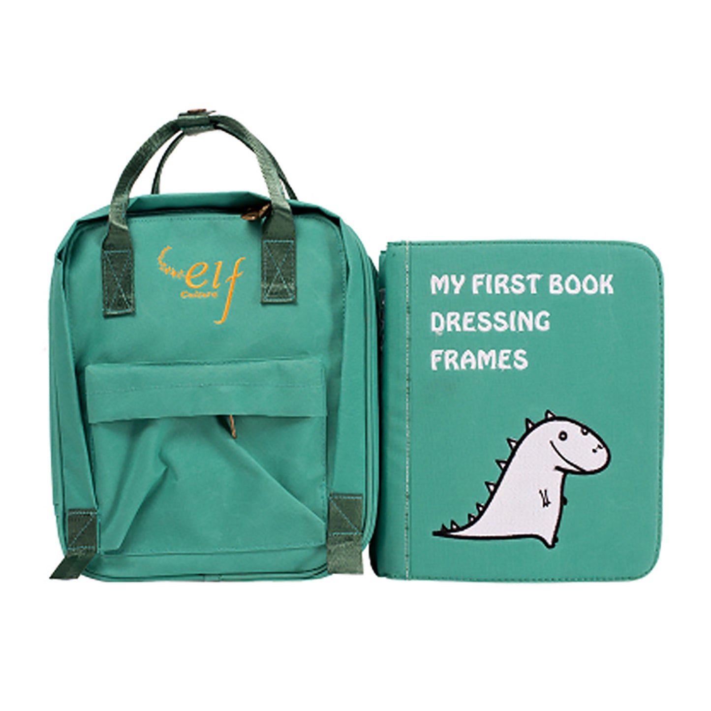 Quiet Book Dressing Frame inkl. Rucksack (Green)
