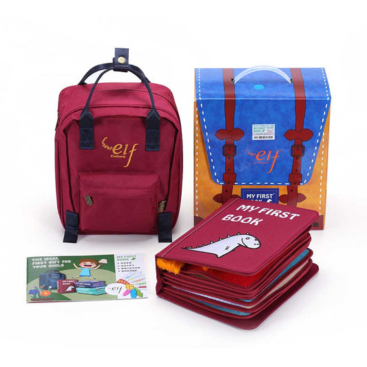 Quiet Book Initiierung inkl. Rucksack (Rot)